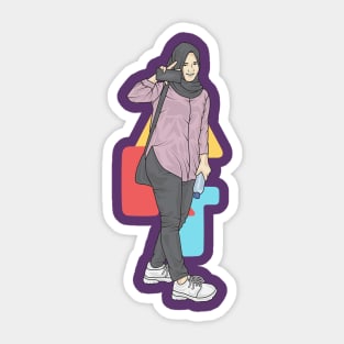 Girl In Lavender Outfit Sticker